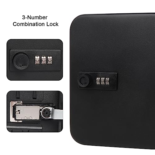 Image of Decaller Secure Key Box with Combination Lock, Decaller Key Cabinet Wall Mount Lock Box with 20 Hooks, 7 4 /5 inch x 6 1 /5 inch x 2 4 /5 inch