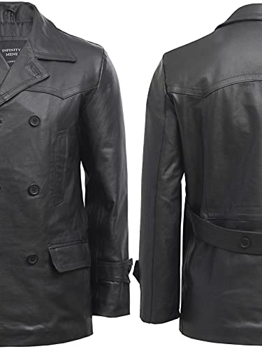 BRANDSLOCK Mens Genuine Leather Jacket U Boat Captains Military Style Vintage3