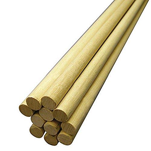 Hygloss Products, Inc Wooden Dowel Rods Unfinished Natural Wood Sticks-1/2 x 12 Inches, 50 Pack, 1/2-Inch x 12-Inch, 50 Count