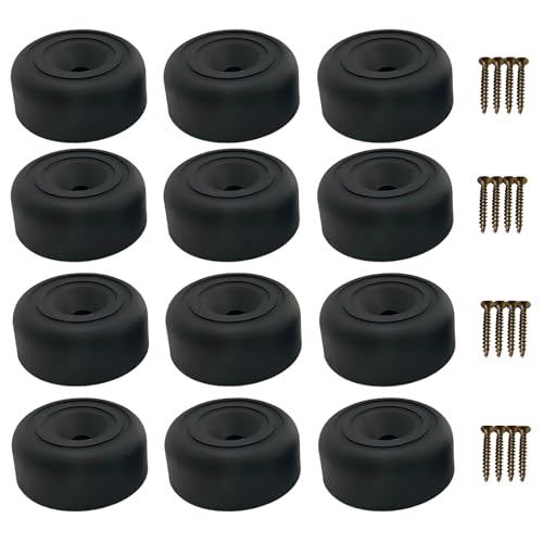 ZexJpr 16 Stück Füße Für Möbel, Möbel Zubehör, Möbelfüße Mit Schrauben, Schwarz, Durchmesser 3,3 cm Höhe 1,3 cm, Schrankfüsse Zum Erhöhen Und Ausgleichen Von Möbeln, Sofa Stabil