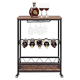 WESTHL Kitchen Microwave Cart,Bar Serving Cart Home Mobile Kitchen Serving Cart,Industrial Vintage S