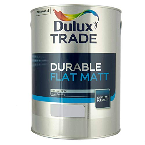Image of Dulux Trade Durable Flat Matt White 5L