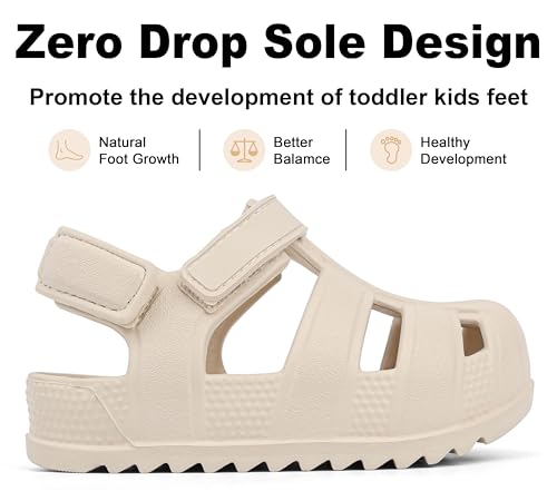 Image of ChayChax Toddler Classic Fisherman Sandals Boys Girls Closed Toe Water Pool Beach Sandal Naturally Splay