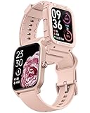 AKUMAKA Reloj Inteligente Mujer con Alexa Incorporada y Llamadas, 1.8' Smartwatch Mujer 100+ Modo Deportivo Pulsómetro SpO2 Monitor Sueño Pulsera Actividad 3ATM Podómetro Android iOS Rosa (2 Correas)
