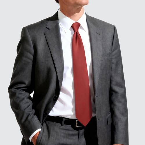 Image of Hi-Tie Men's Extra Long Solid Satin Tie Set 63 Inch /70 Inch Formal Necktie