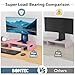 BONTEC Dual Monitor Stand Riser with Smartphone Holder, Adjustable Length & Swivel Angle, Ergonomic Wooden Desktop Organizer for PC Monitor, Laptop, Printer, Large Storage, Pink