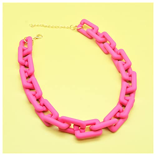 ZHIRCEKE Collar De Colgantes De Enlace Grande De Resina Vintage, Collares De Gargantilla Acrílico Collares De Cadena De Enlace De Resina Gruesa para Mujeres Joyas De Niñas,F Cover