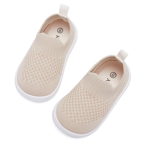 MORENDL Baby Shoes Toddler Walking Sock Shoes Infant Sneakers Boy & Girls Non-Slip Slipper Khaki 6-9Months by MORENDL - Used condition - Image 4