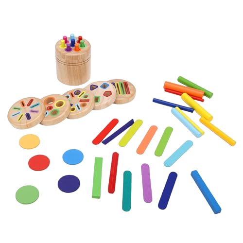 XUMIUZIY Jouet de de Couleurs en Bois Vibrant avec Fonctionnalités éducatives pour L'apprentissage des Tout-Petits, activité de Jeu de Développement, 33 Accessoires