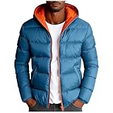 Utilisation quotidienne robuste : design classique avec une finition précise et une coupe droite confortable pour une liberté de mouvement illimitée au quotidien. Veste d'hiver en laine pour homme, veste matelassée pour homme, parker pour homme, veste matelassée avec capuche, manteau d'hiver imperméable pour homme