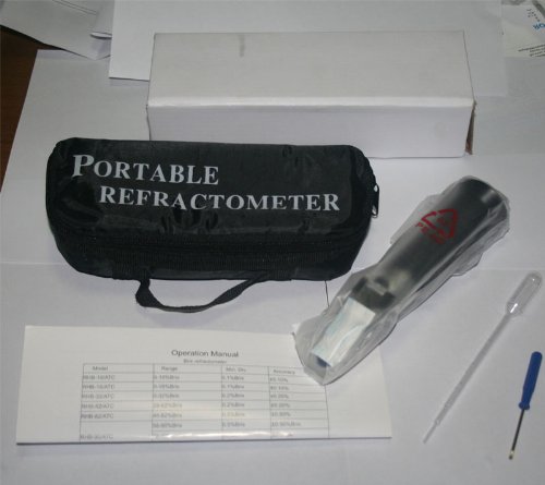 Sinotech Hand Held Refractometer Black Rubber 28-62% Brix Rhbn-62atc