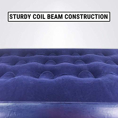 Image of Polyvinyl Chloride (PVC) Flocked Pvc Air Bed King Size Navy Blue (185X76X22 Cm) 67000, Single