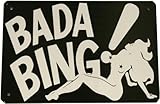 Scvgfdxzs Metall-Blechschilder Sopranos Bada Bing 