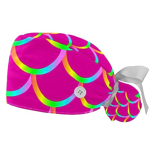 Bandeau anti-transpiration intégré sur ce bonnet bouffant de travail rose ajustable pour femme