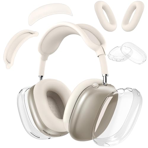 Silicone Case Cover for AirPods Max Headphones,Clear Soft TPU Ear Cups Cover/Ear Pad Case Cover/Headband Cover Transparent Accessories for Apple AirPods Max (2024/2020) (Star) by X-Synapse - Used condition - US$12.36