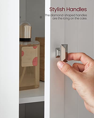 Vasagle Tall Corner Cabinet, Bathroom Storage Cabinet With 2 Doors And 4 Adjustable Shelves, For Bathroom, Kitchen, Living Room, Modern Farmhouse Design, White Ubbc541P31 #TOP7