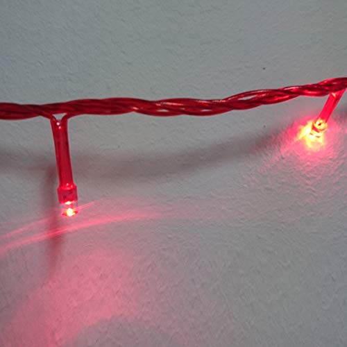 Cordão 100 LEDs 10m Vermelho 110VOLTS Fio Vermelho 4F CBRN0692