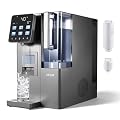 VEVOR Ice Maker Water Filter Dispenser, 4-in-1 Countertop Ice Making Machine with Room Temperature, Hot & Cold Water, 6-Stage RO Filter + Mineralization Filter, Multi-Functional for Home Office Party