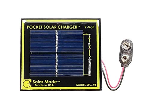 Handy Pocket Solar Charger for 9 Volt Battery