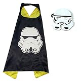  HOUSE CLOUD Disfraces de superhéroes para niños – Regalos de cumpleaños – Disfraces de carnaval – 1 capa y máscaras – Logo – Juguetes para niños y niñas Capitán América Flash Stormtrooper