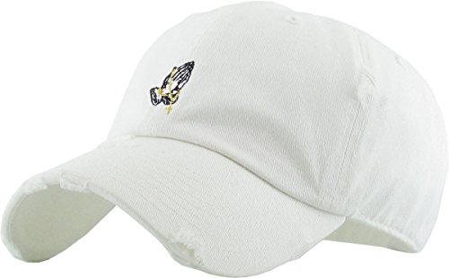 Image of KBETHOS Praying Hands Rosary Dad Hat Baseball Cap Unconstructed Polo Style Adjustable Unisex