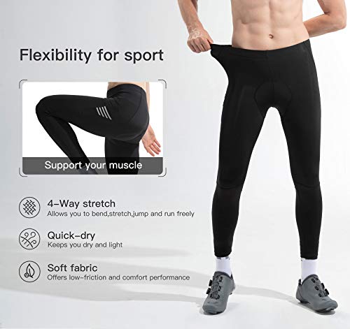 Santic Men's Bike Pants Long 4D Padded Cycling Tights Leggings Outdoor Riding Bicycle Pants #TOP2