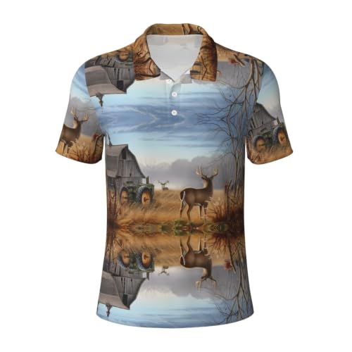 MROWYC Polo d'été respirant à 3 boutons pour homme, Noir , M/5XL