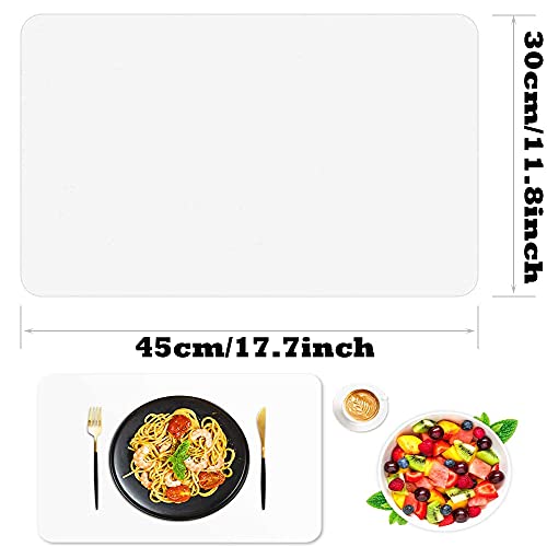 8 Pièces Antidérapant Placemats, Plastique Napperons, Set De Table Transparent, Facile à Nettoyer Et à Sécher Plus Rapidement, Convient pour Table à Manger, Tapis De Pique-Nique, Bureau, Bureau - Image 4