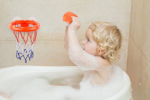 Britenway Bath Toys - Bathtub Basketball Hoop For Kids W/ 3 Balls - Bpa Free Plastic Toddler Bath Toys For Boys & Girls - Easy To Set Up Basketball Shooting Game W/Suctions Cups For Flat Surface #TOP3