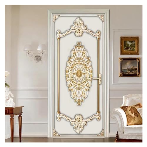 Autocollant de porte PVC fleuri pour masquer les imperfections de mur - 4