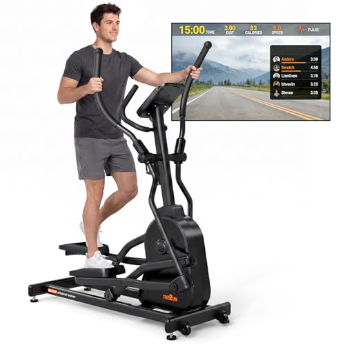 THERUN Elliptical Exercise Machine, Electric Elliptical Machine for Home Use, Magnetic Elliptical Training Machines with 20IN Stride & 32-Level Resistance, 350LB Capacity, App Connectivity (Orange)
