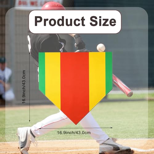Wshxjzyay 1 Pack / 2 Pack Baseball Home Plate, 17 Inch Colored Pitching Plate for Pitching and Hitting Practice, Softball Training, Lightweight Rubber Mat Softball - Thumbnail 2