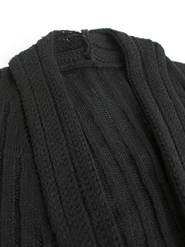 Womens Open Front Long Sleeved Peplum Cardigan Jacket Medium Long Solid Color Casual Knit Sweater4