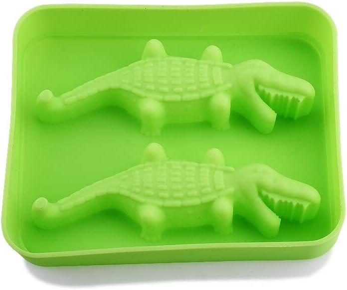 Miniatura 4 de Molde de hielo de silicona de cocodrilo 3D con tapa bandeja de hielo para bebidas, caja de hielo, personalidad creativa, barra de hielo para el