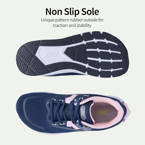 Image of AOV Wide Toe Box Shoes Women Arch Support Walking Shoes Plantar Fasciitis Orthotic Tennis Sneakers