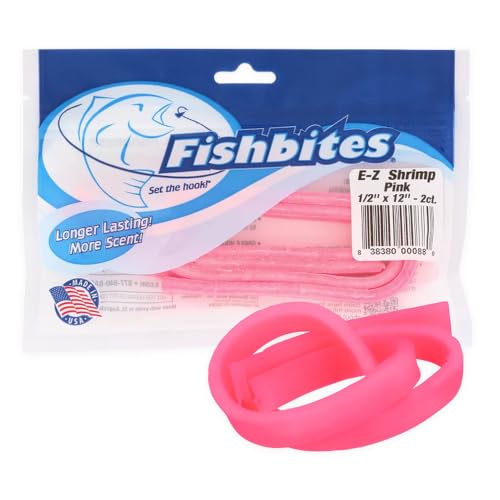 Fishbites E-Z Shrimp Longer Lasting Fishing Bait, Pink, 2 Count