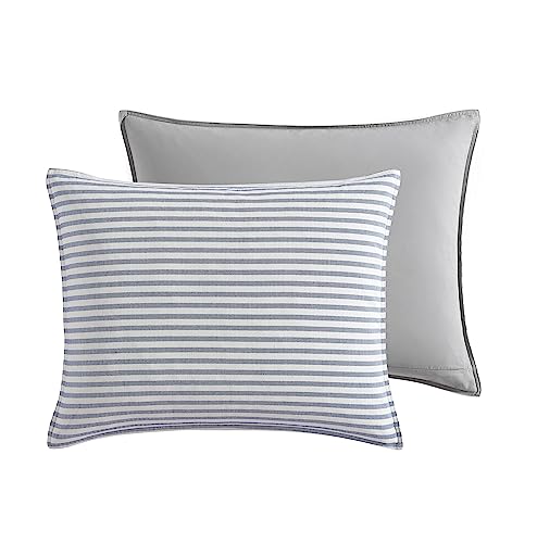 Nautica - King Size Comforter Set, Cotton Reversible Bedding with Matching Shams, Mediterranean Inspired Home Decor for All Seasons (Fairwater Blue, King) - Image 4