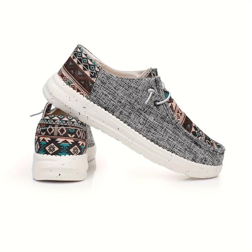 Men's Graphic Loafer Shoes with Shoelaces, Breathable Lightweight Non-Slip Slip on Boat Shoes, Men's Shoes, Plus Size2