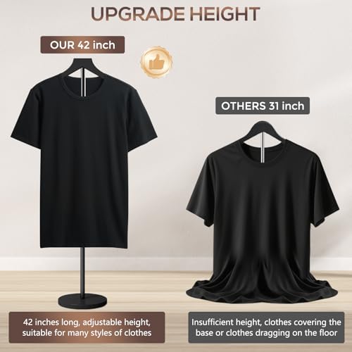 Wolistsa Mannequin Torso, 30 to 42 Inch Height Adjustable Shirt Display Stand for Vendors Shop Graduation Party, Stable Ease Assembly Dress Form Clothes Garment Rack, Jacket Coat Hanger Stand, Black