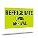 Kenco 3" X 5" Refrigerate Upon Arrival Fluorescent Shipping Label Stickers for Shipping and Packing -500 Labels Per Roll