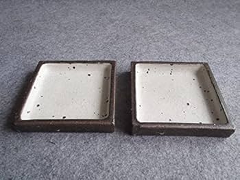 Amazon.co.jp: 信楽焼 奥田章 文五郎窯 リバーシブル角皿11.5cm