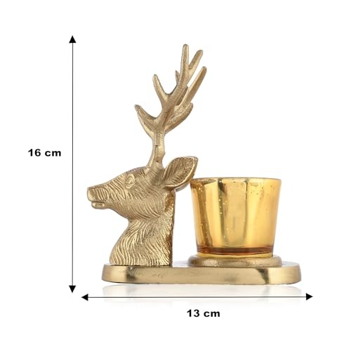 Image of CraftVatika Deer Tealight Candles Holder for Home Decor Showpiece Aluminum Candle Holder for Decorative Items for Home Living Room & Table Decoration Items