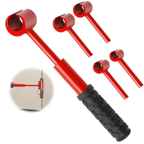 Door Hinge Adjustment Tool - 4 in 1 Door Gap Adjustment Tool with Rubber Handle, Hinge Wrench, Professional Door Gap Adjustment Tool