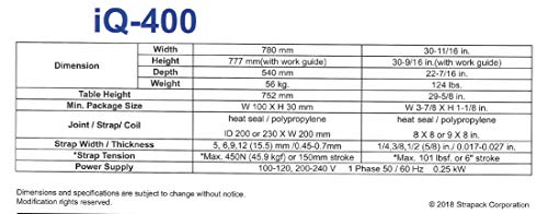 Strapack New Quiet Semi-Automatic Strapping Machine with Dual Tension Mode iQ-400