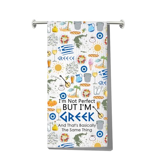 JNIAP Greek Kitchen Towel Greek Food Dish Towel