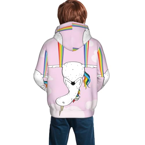Aerial Yoga for Unicorn Kid Hoodies Boys Sweatshirts Girls Pullover with Pocket4