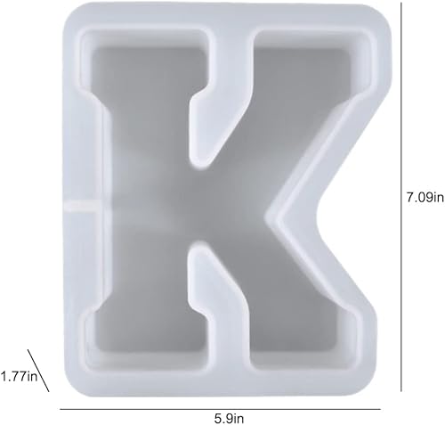 Miniatura 2 de Moldes de letras grandes para resina Moldes epoxi de letras mayúsculas 3D de 7 pulgadas, moldes de silicona del alfabeto grande de la A a la Z para