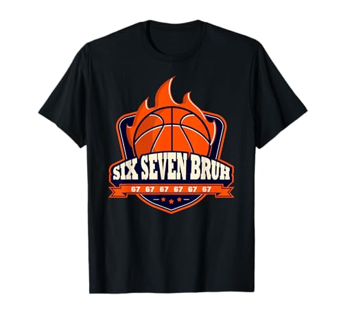 Alpha Slang Kids Bruh 67 Basketball Ice Cream Drip Six Seven T-Shirt