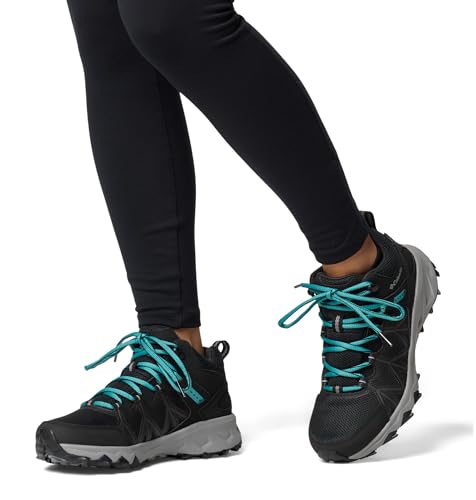 Columbia Women's Peakfreak 2 Mid Outdry, Mid Rise Trekking and Hiking Boots, Black/Teal, 5.5 Regular