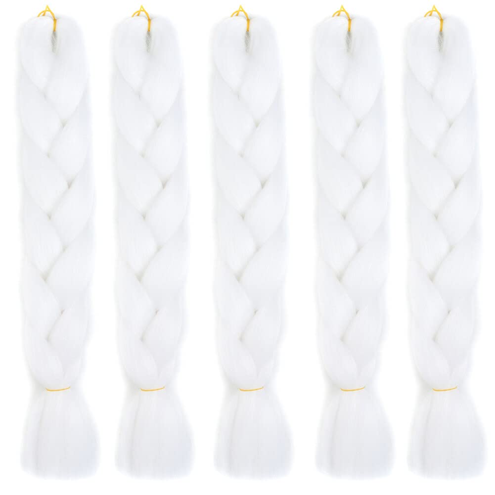 Extensiones de pelo sintético de 120 cm, 5 unidades, trenzas sintéticas, trenzas trenzadas, trenzas sintéticas, extensiones de pelo trenzado, color liso, color ombre, trenzas jumbo